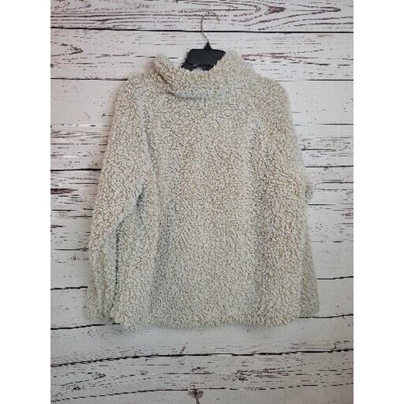 Eddie Bauer Tan Turtleneck Sherpa Long Sleeve Pullover Sweater Women's Size XL - Picture 2 of 7